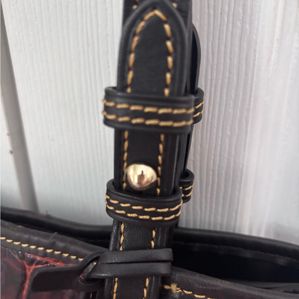 Dooney & Bourke Burgundy Croc-Embossed Shoulder Bag Set - Picture 15 of 16